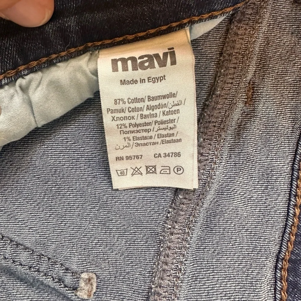 Mavi Men's Dark Blue Athletic Fit Cotton Jeans Size 42x32